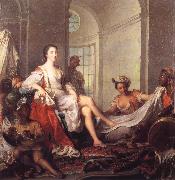 Jjean-Marc nattier Mademoiselle de Clermont at her Bath,Attended by Slaves Sweden oil painting artist